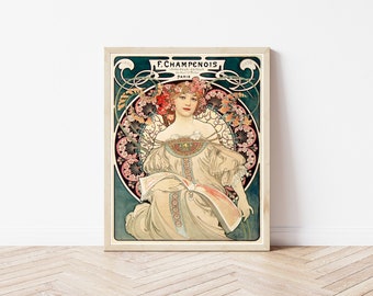 Art Nouveau Alphonse Mucha 1898 illustratie | Kunstafdruk