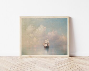 Calm Ocean Seascape Circa 1850 Painting | Fine Art Print