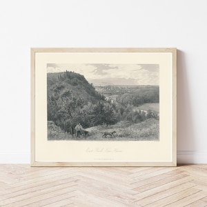 New Haven Connecticut East Rock 1874 Illustration de la gravure | Impression d'art