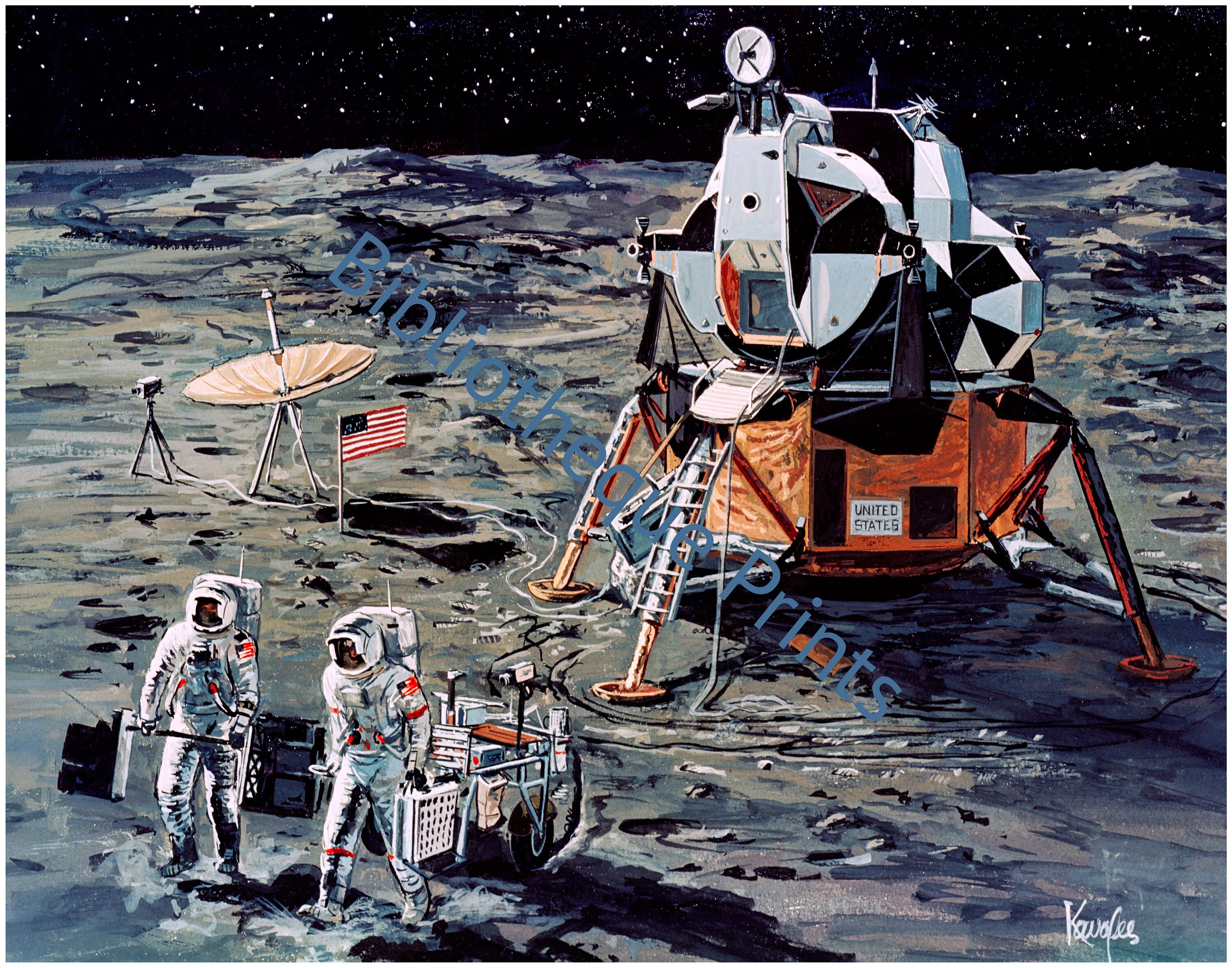 NASA アポロ14号 月面着陸 コンセプトアート 1971年 絵画 | ファイン
