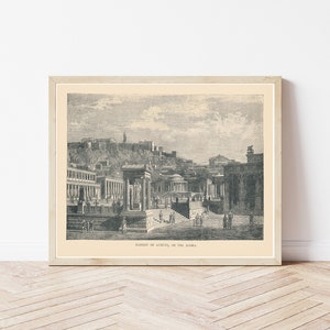 Ancient Athens Greece The Agora 1885 Engraving Illustration | Fine Art Print