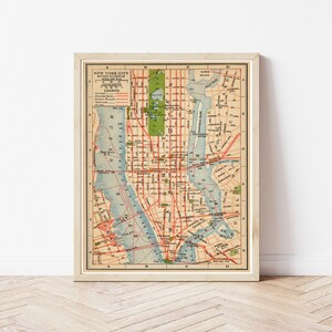 Manhattan New York City 1916 Map | Fine Art Print