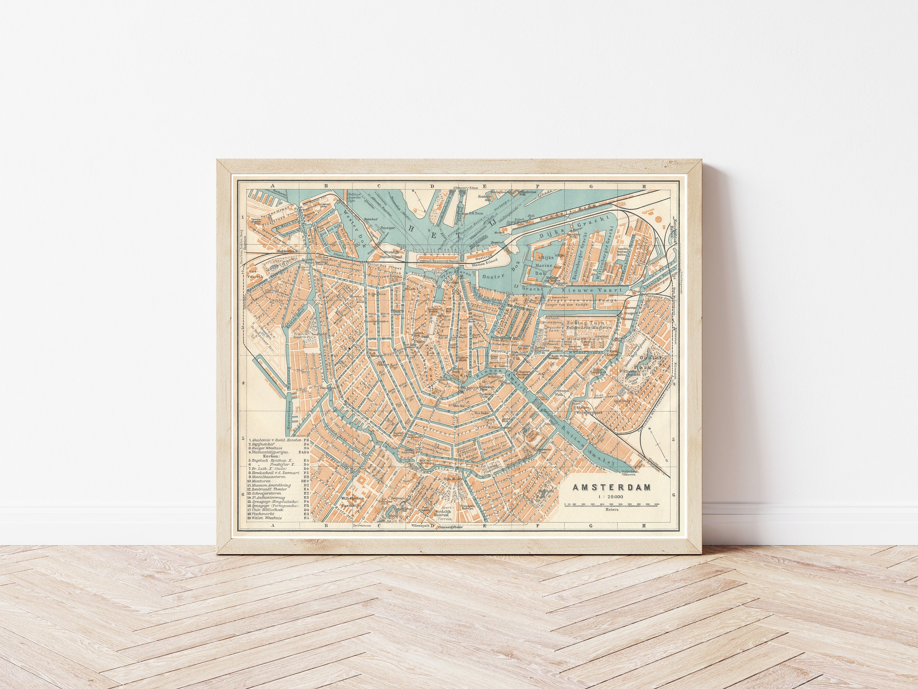 アムステルダム オランダ 1910年市地図 | ファインアートプリント