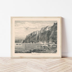 Sorrento Italy View 1877 Engraving Illustration | Fine Art Print