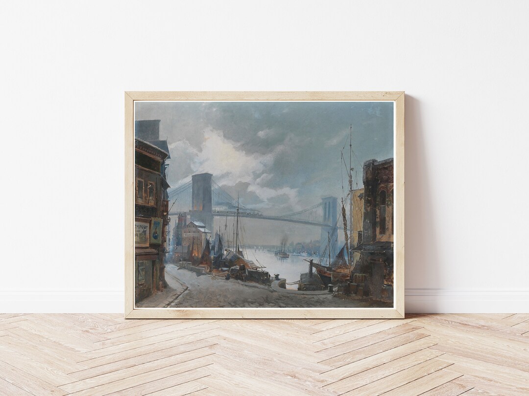 ブルックリン橋 ブルックリン ニューヨークの眺め 1900年頃 絵画