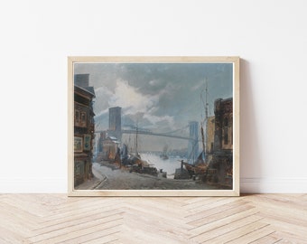 Brooklyn Bridge Brooklyn New York View Circa 1900 Painting | Fine Art Print