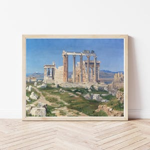 Acropolis of Athens Temple of Athena Athens Greece 1850 Watercolor Painting | Fine Art Print