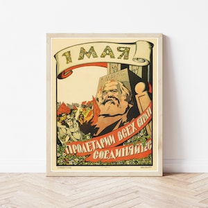 Karl Marx USSR Propaganda Poster: May 1st Workers&#39; Day Art Print