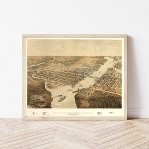 Green Bay Wisconsin 1867 Vogelansicht Karte | Fine Art Druck