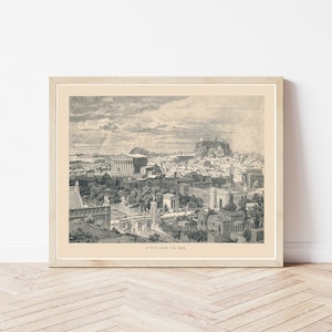 Antica Atene, Grecia, 1885, illustrazione, incisione / stampa artistica