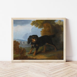 King Charles Spaniel Dog Portrait Circa 1750 Oil Painting | Fine Art Print