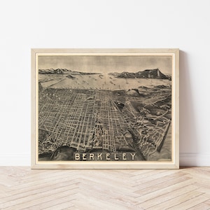 Berkeley Kalifornien 1909 Vogelaugen Ansicht Karte | Fine Art Druck