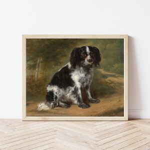King Charles Spaniel Dog Portrait 1839 Oil Painting | Fine Art Print