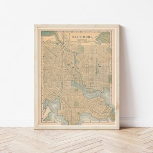 Baltimore Maryland 1893 Map | Fine Art Print
