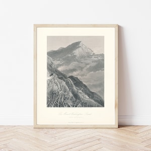White Mountains Mount Washington 1872 Steel Engraving Illustration | Fine Art Print
