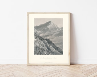 White Mountains Mount Washington 1872 Steel Engraving Illustration | Fine Art Print
