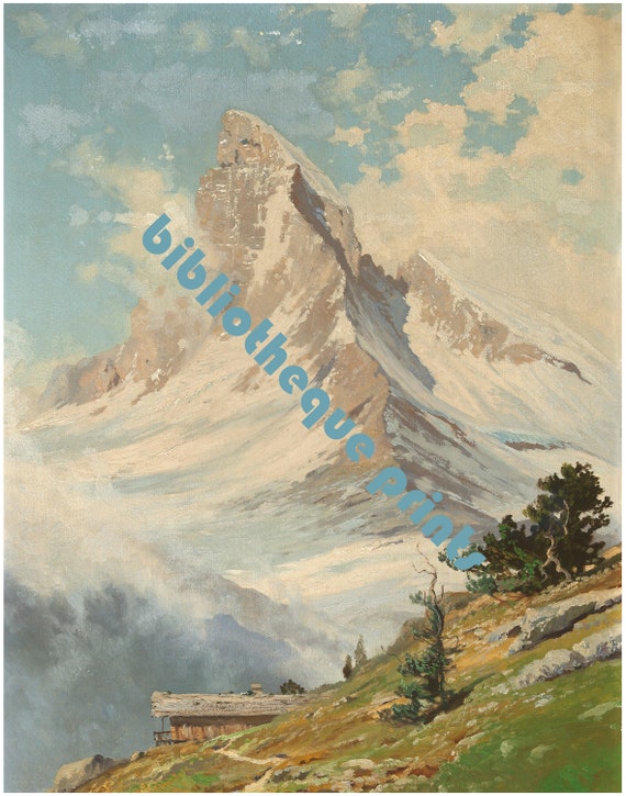 マッターホルン山、ツェルマット、スイス、1925年頃、油絵 | ファイン