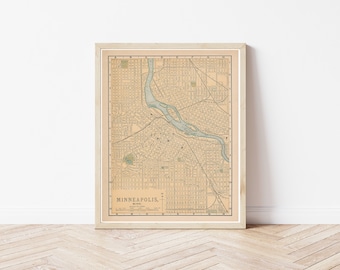 Minneapolis Minnesota 1893 Map Fine Art Print