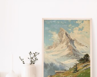 マッターホルン山、ツェルマット、スイス、1925年頃、油絵 | ファイン