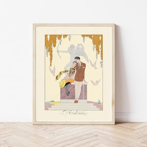 Art Deco 1920&#39;s Autumn Fashion & Style Illustration, Flapper Fashion 1925 Lithograph | Fine Art Print
