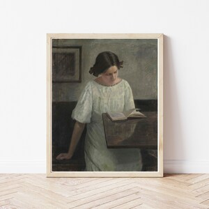 Woman Reading Quiet Understated Portrait Circa 1900 Oil Painting | Fine Art Print