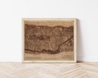 New York City, Manhattan, Bronx 1922 Aerial View Map Fine Art Print, Section 2