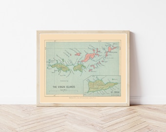 Virgin Islands 1927 Map Fine Art Print