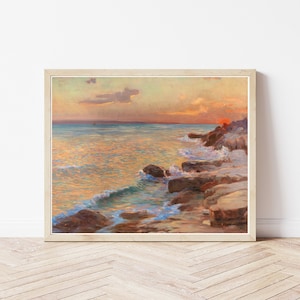 Sunset Split Croatia Coastal Seascape Circa 1910 Oil Painting | Fine Art Print