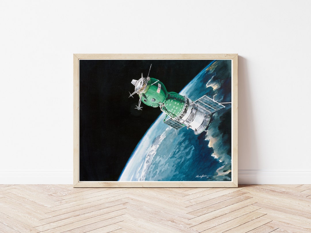 Soviet Space Station 1975 NASA Concept Art Painting | Fine Art Print - Etsy