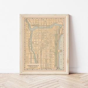 Mapa de Chicago, Illinois, 1893 / Impresión de bellas artes