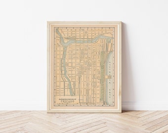 Chicago Illinois 1893 Map | Fine Art Print