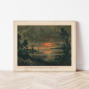 Solar Eclipse 1897 Astronomy Book Illustration | Fine Art Print