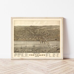 Cleveland Ohio 1887 Vogelansicht Karte | Fine Art Druck