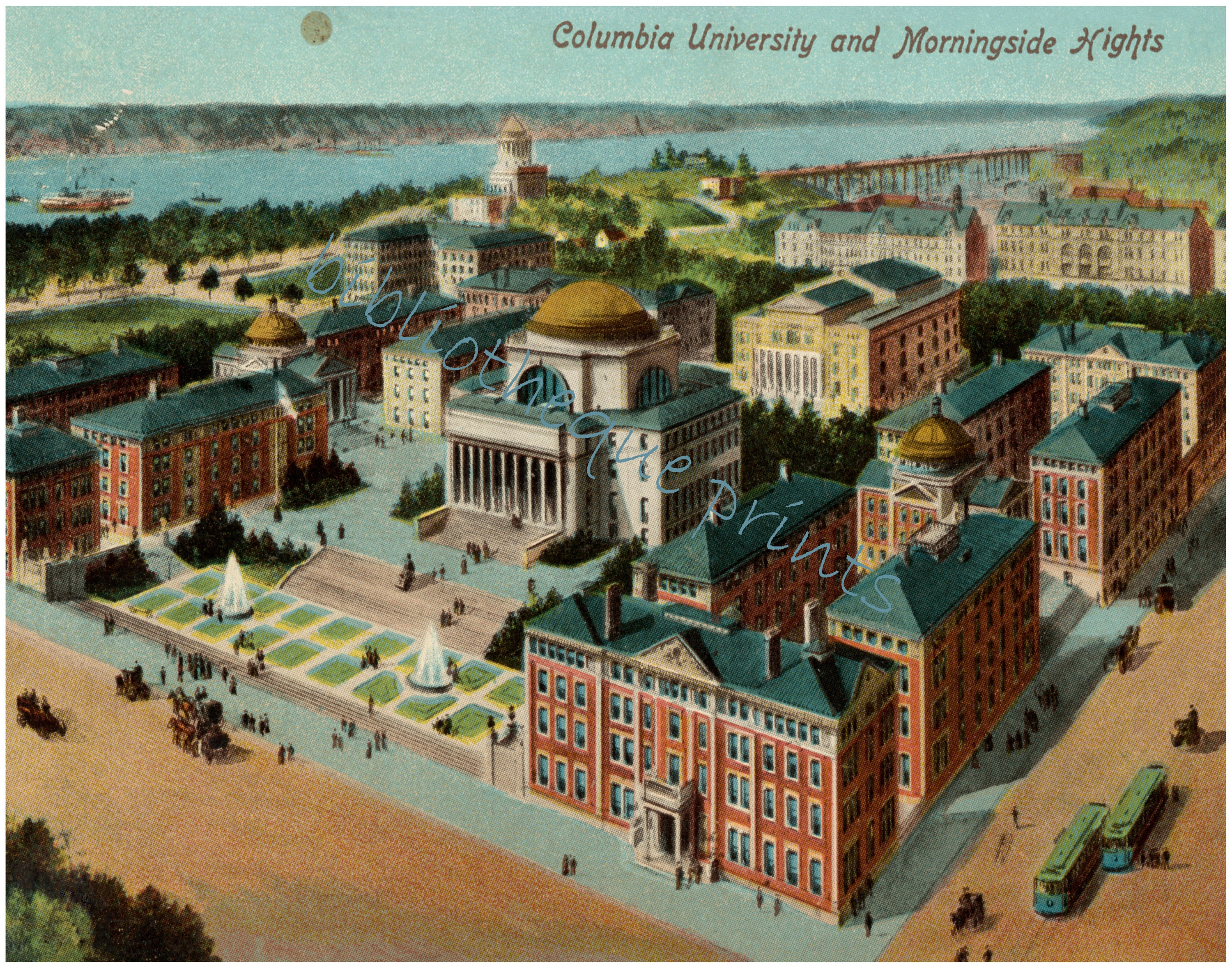 コロンビア大学とモーニングサイドハイツ 1901年 ポストカードプリント