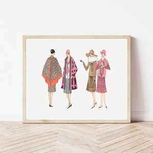 Art Deco 1920&#39;s Fashion & Style Illustration, 1923 Flapper Fashion Art | Fine Art Print