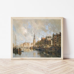Amsterdam Niederlande Blick Um 1880 Ölgemälde | Fine Art Druck