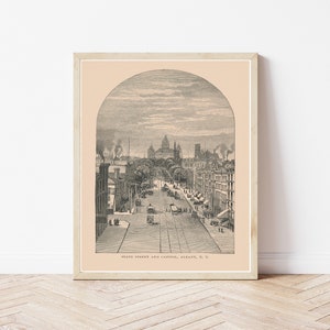 Albanien New York State Street & Capklemme 1884 Gravur Illustration | Fine Art Druck