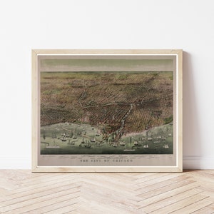 Chicago Chicago 1892 Vogelansicht Karte | Fine Art Druck