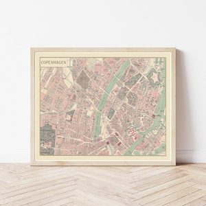 Carte de Copenhague, Danemark 1916 | Impression d&#39;art