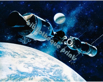 NASA International Space Station 1975 Concept Art Painting | Fine