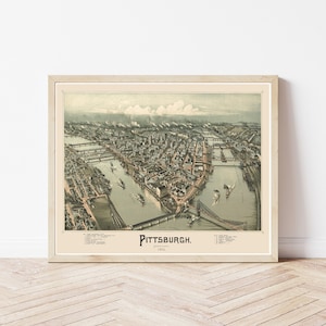 Pittsburgh Pennsylvania 1902 Vogelansicht Karte | Fine Art Druck