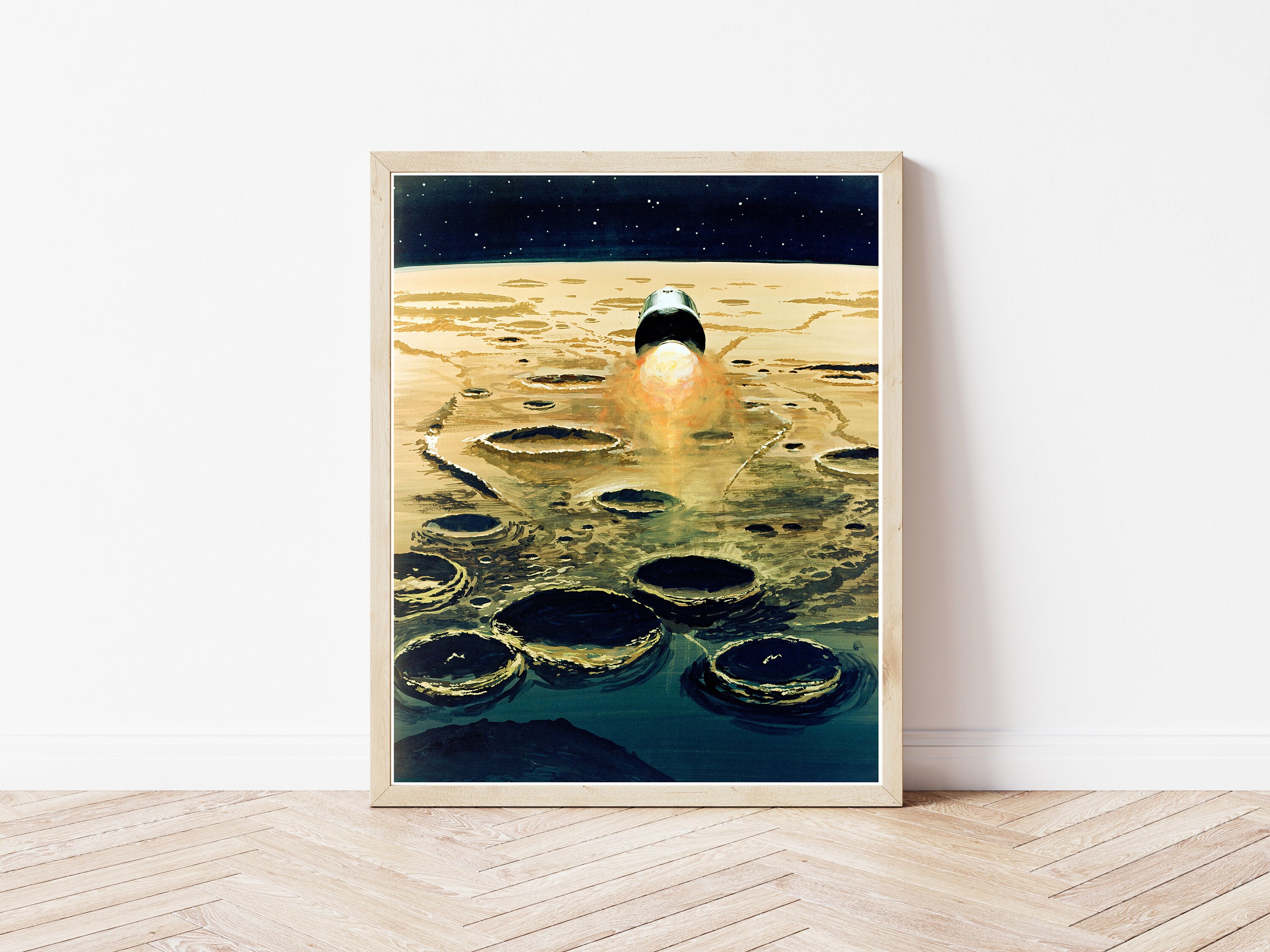 NASA アポロ8号 月面探査 月周回軌道コンセプトアート 1968年 絵画