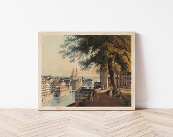 Zurich Switzerland View Circa 1725 Painting | Fine Art Print