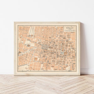 Mexico City Mexico 1909 Map | Fine Art Print