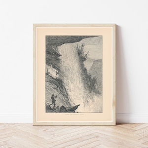 Catskills Kaaterskill Falls, montagnes Catskill 1874 Gravure | Impression d&#39;art