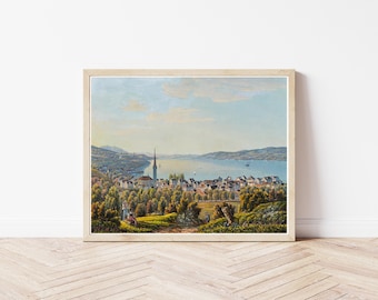 Zurich Switzerland View Circa 1850 Painting | Fine Art Print