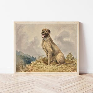 Irish Wolfhound Dog Portrait 1880 Lithograph Illustration | Fine Art Print