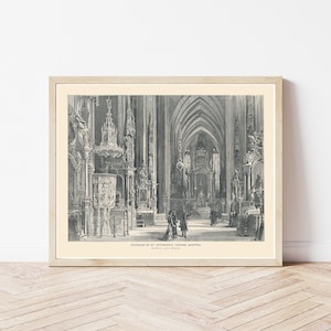 Cattedrale di Santo Stefano, Vienna, Austria, 1892, incisione, illustrazione / stampa artistica