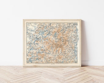 Adirondack Mountains 1909 Map | Fine Art Print