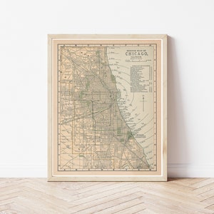 Carte de Chicago, Illinois, 1893 | Impression d'art